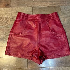 Women's High Waist Faux Leather Shorts